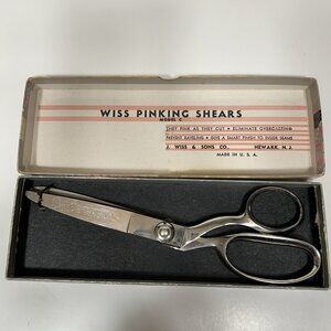 Vintage Wiss Pinking Shears Model C Newark, NJ USA J. Wiss & Sons W/Original Box